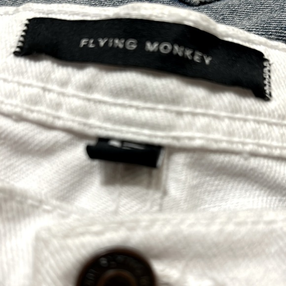 FLYING MONKEY White high rise crop jeans Raw Hem NWT - Picture 5 of 9